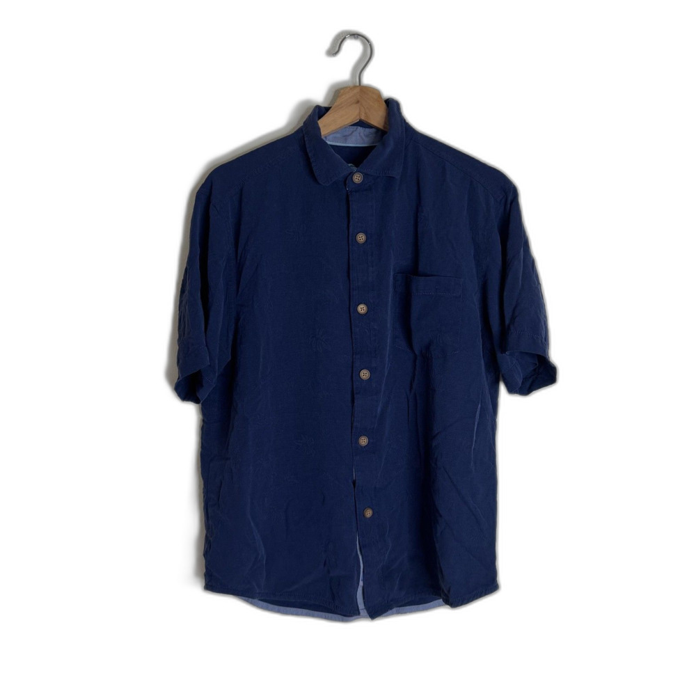 Tommy Bahama Shirt Mens Small Blue Silk Paradise Marlin Speed Club Hawaiian
